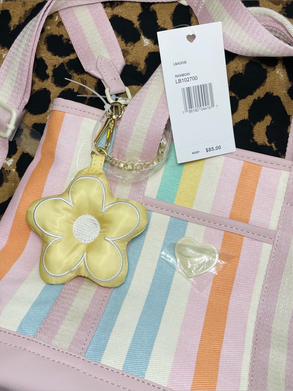 NWT Betsey Johnson Pastel Rainbow Baddie Purse